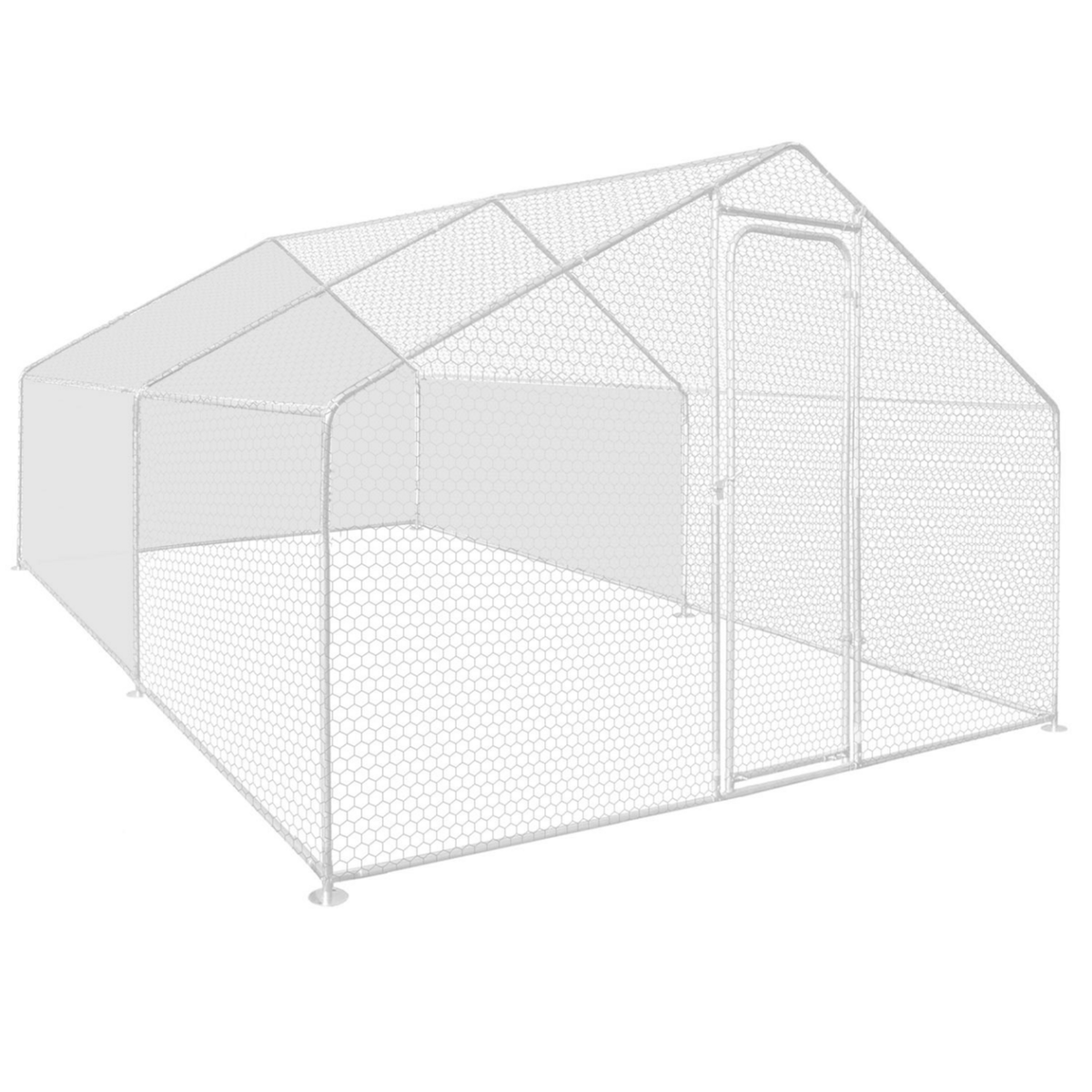 ID MARKET Bâches waterproof blanches 1 arrière + 2 côtés 150 gr pour enclos poulaillers