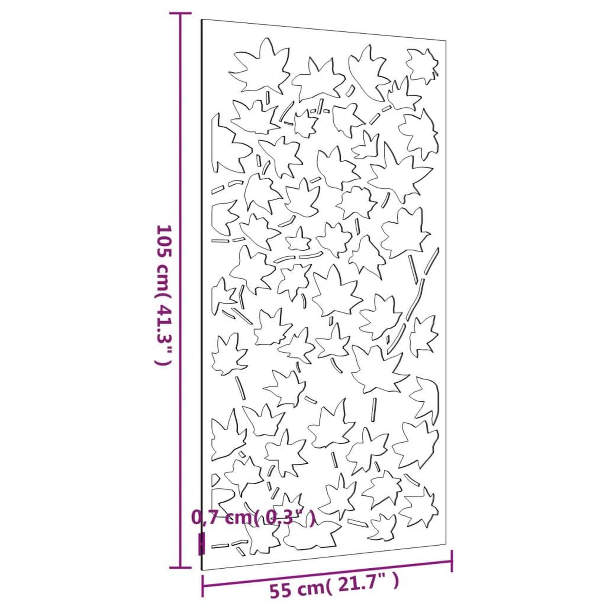Voir la diapositive 6 : VIDAXL Decoration murale jardin 105x55 cm acier corten design feuille