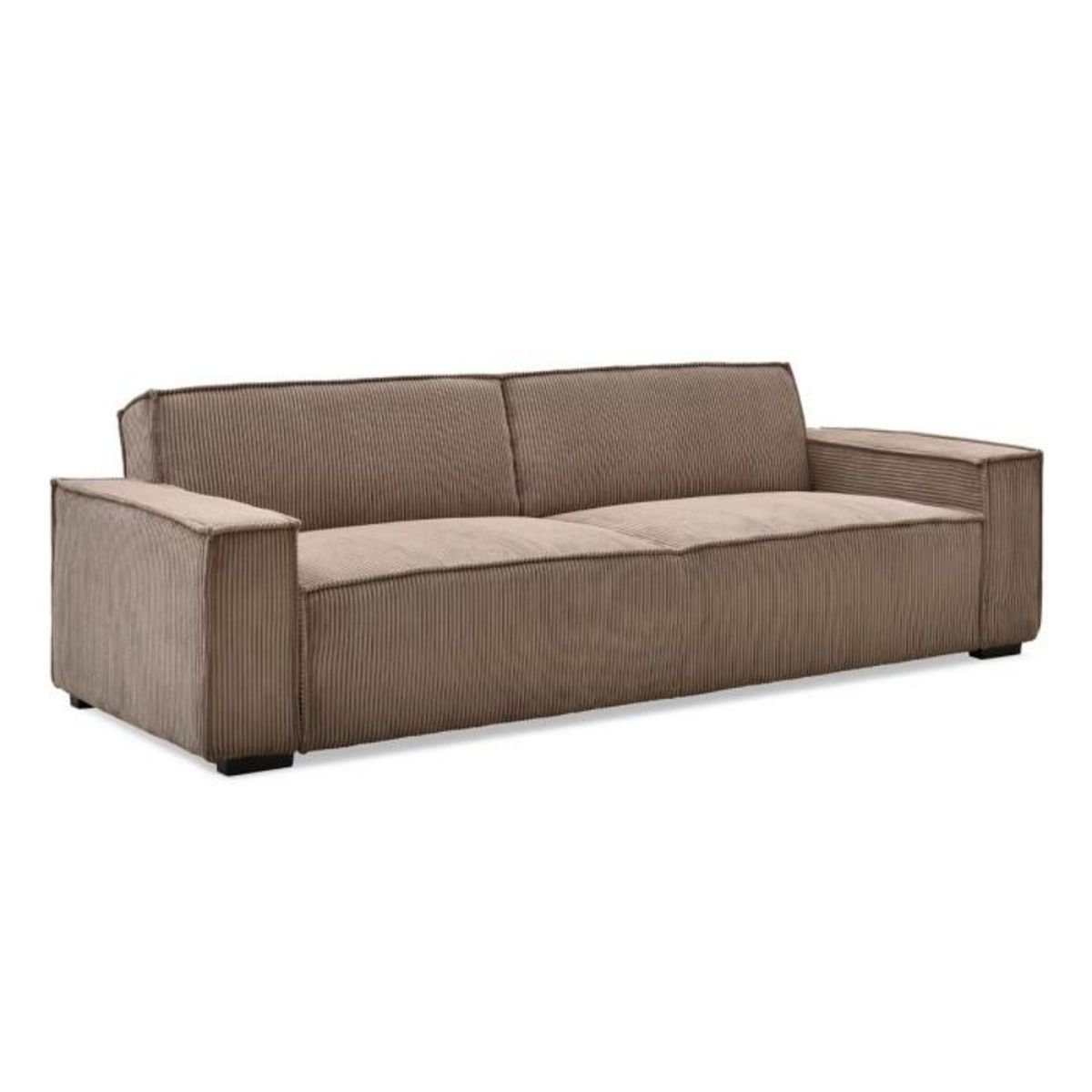 Paris Prix Canapé Convertible 3 Places Velours  Dudley  230cm Taupe