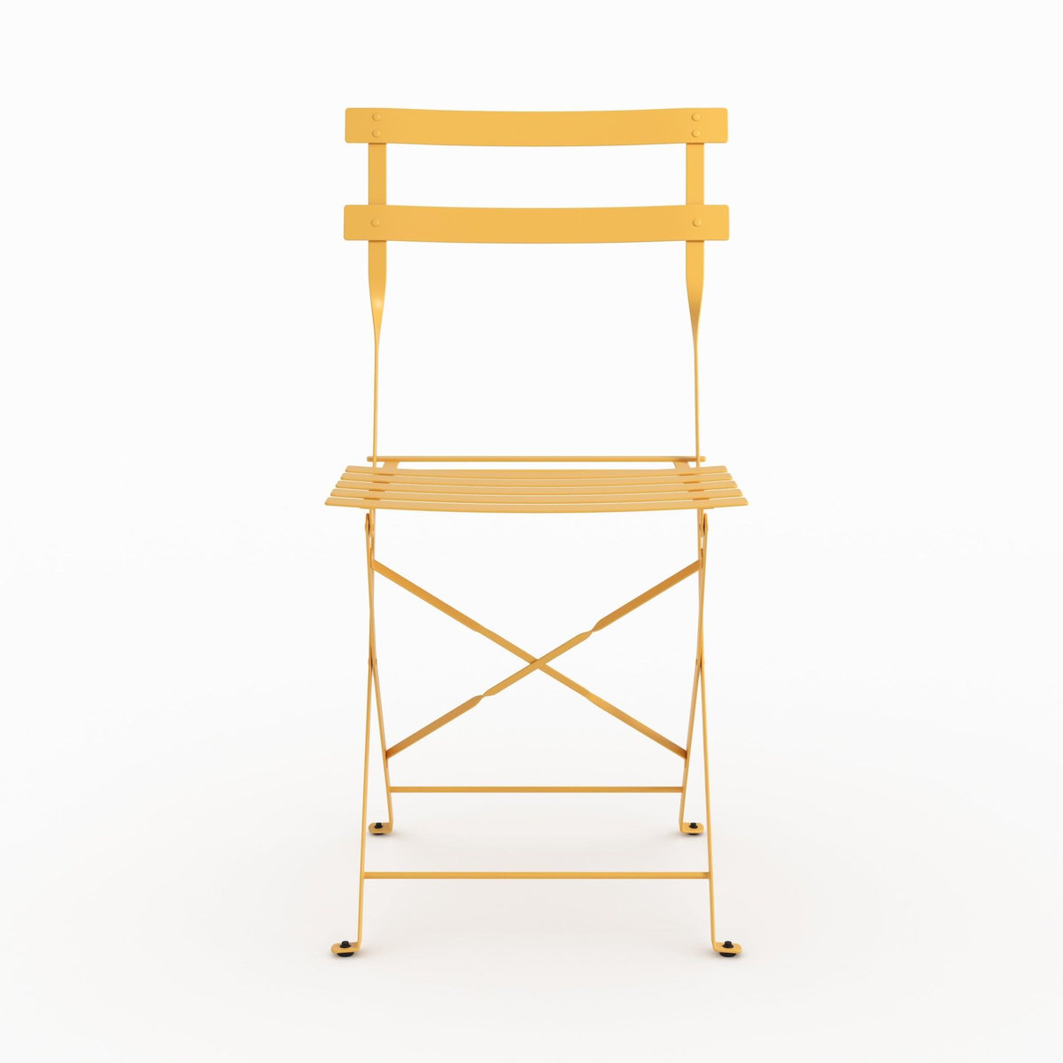 Rendez vous déco Table ronde et chaises de jardin pliantes 2 places en métal jaune-Kayla