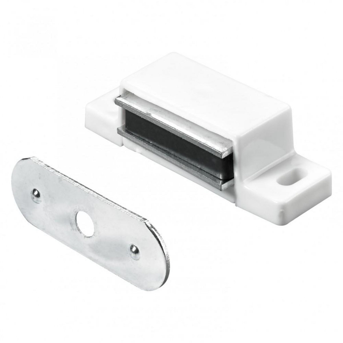 CENTRALE BRICO Lot de 10 loqueteaux magnétiques plastique HETTICH, L.14.5 x l.45.3 mm