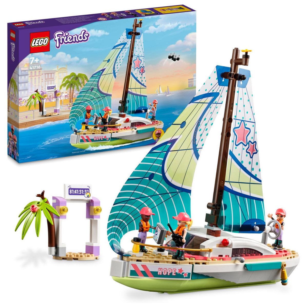 LEGO Friends 41716 L&rsquo;Aventure en Mer de Stéphanie, Jouet de Bateau avec Mini-Poupées
