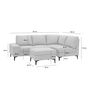 Voir la diapositive 4 : CONCEPT USINE Canapé d'angle 4-5 places en tissu chenille gris anthracite avec pouf COLCHESTER