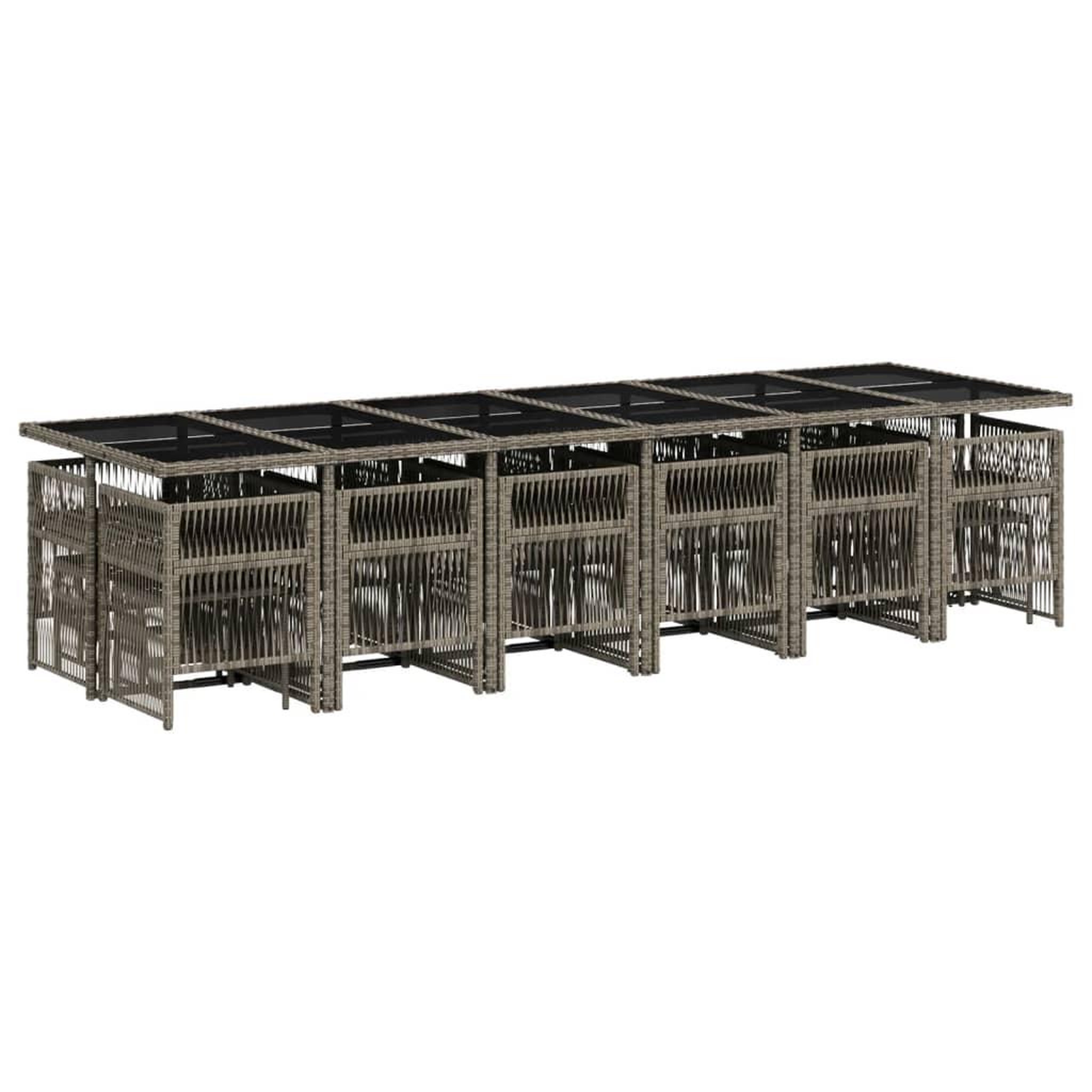 Voir la diapositive 3 : VIDAXL Ensemble a manger de jardin 17 pcs et coussins resine tressee
