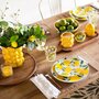 Voir la diapositive 4 : SECRET DE GOURMET Lot de 6 Assiettes Plates  Citrons  26cm Multicolore