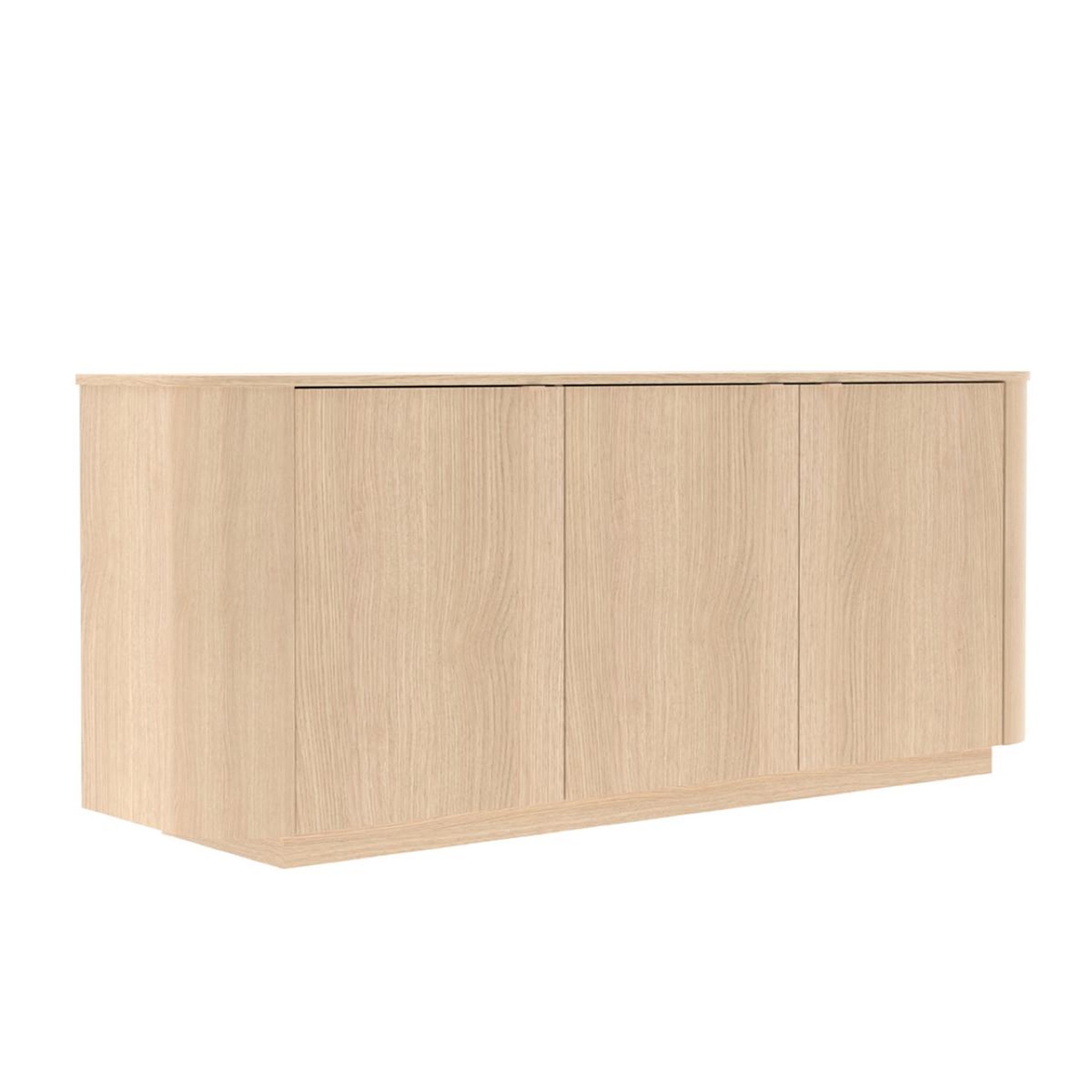JLC KREATION Buffet bas contemporain 3 portes coloris chêne 180cm tika