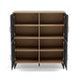 Voir la diapositive 5 : BEST MOBILIER Tribeca - buffet haut - effet bois et métal noir - 2 portes - 100x112 cm