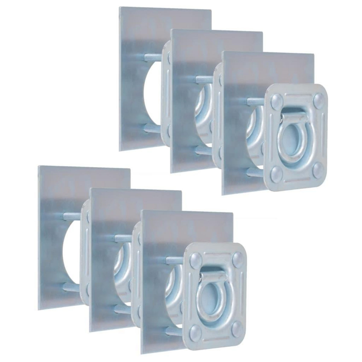 VIDAXL Anneau d'arrimage pour remorque 6 pcs Acier galvanise 2000 kg