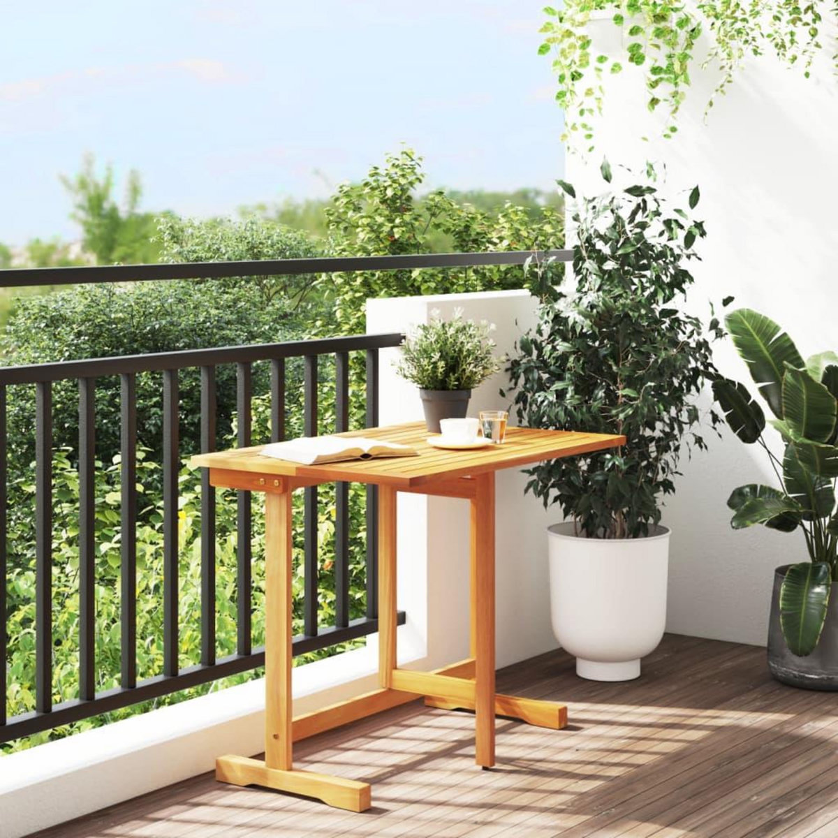 VIDAXL Table pliable de balcon 90x60x72 cm bois d'acacia solide