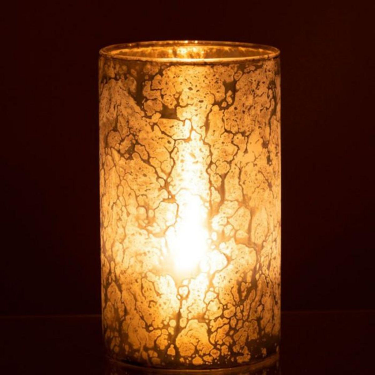 Paris Prix Photophore Design Rond Verre  Glace  26cm Bleu