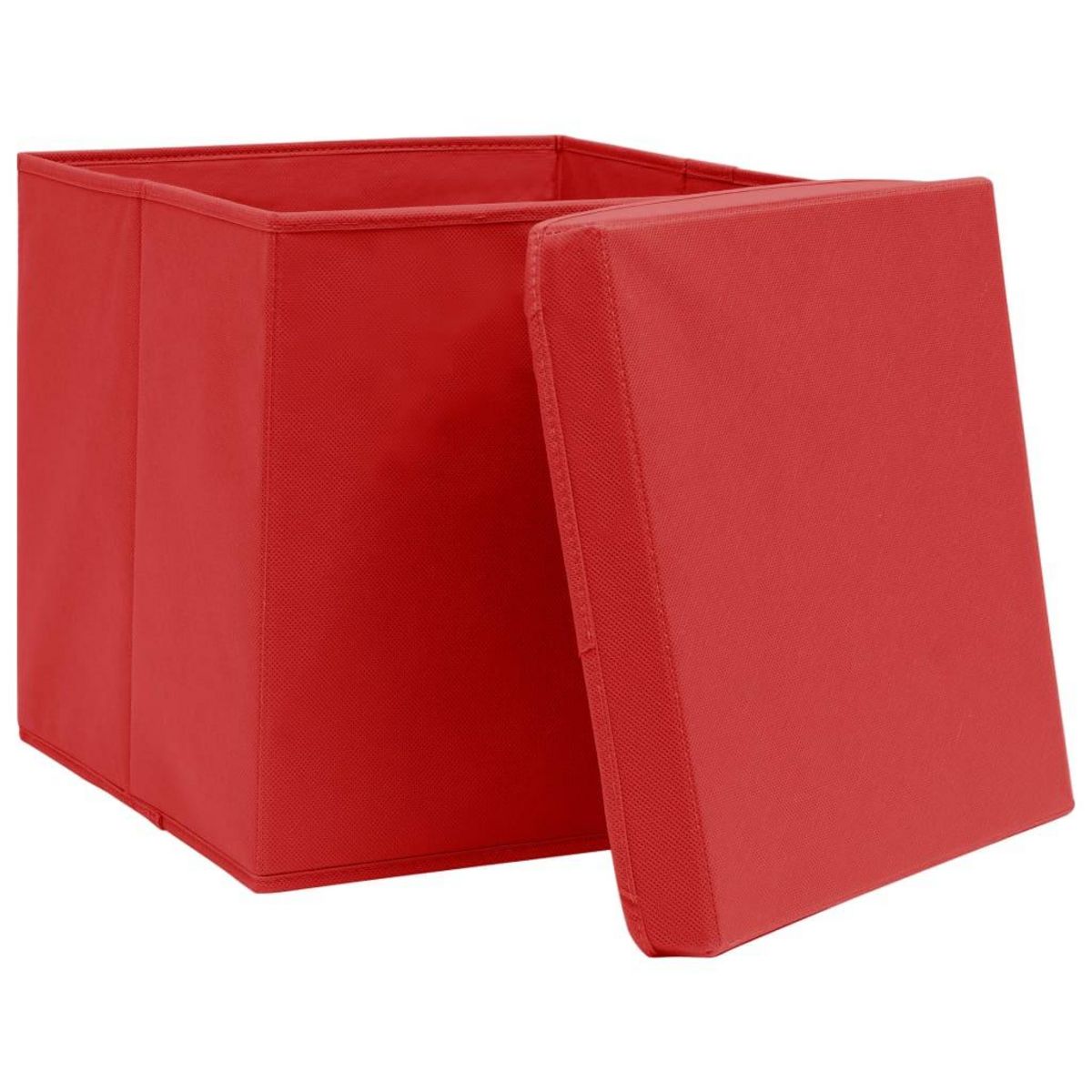 VIDAXL Boîtes de rangement et couvercles 4 pcs Rouge 32x32x32 cm Tissu