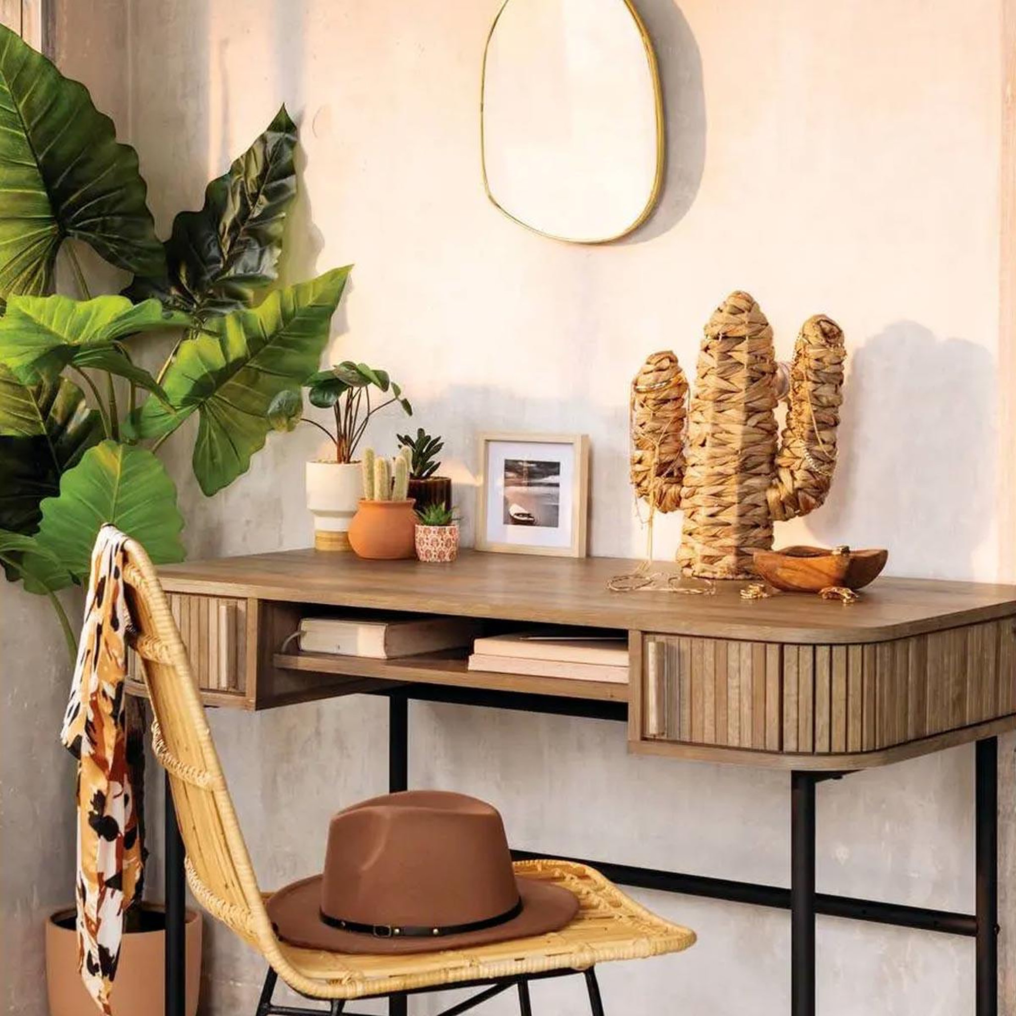 Voir la diapositive 3 : ATMOSPHERA Cactus déco  hacienda  35cm naturel