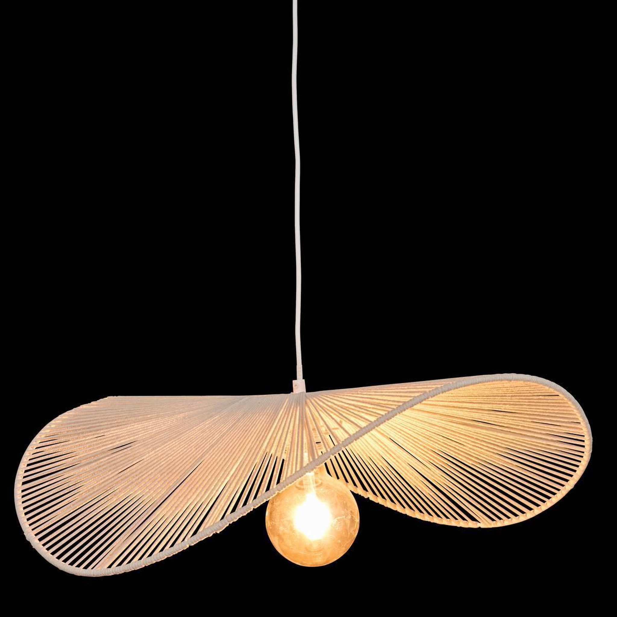 Voir la diapositive 4 : ATMOSPHERA Lampe suspension en coton  adélia  58cm blanc