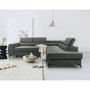 Voir la diapositive 1 : BEST MOBILIER Aneta - canapé d'angle droit 5 places - convertible avec coffre et têtières - en velours