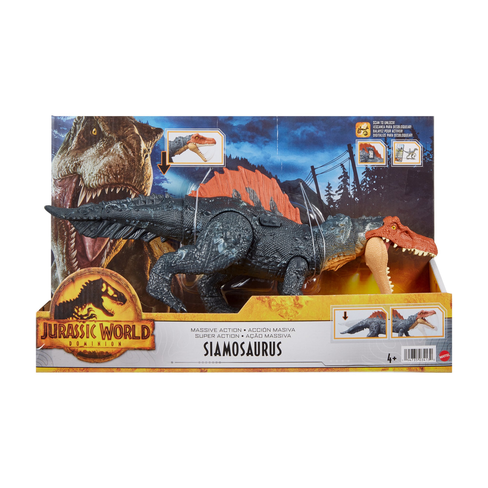 Voir la diapositive 1 : JURASSIC WORLD Siamosaurus méga Action Jurassic World 