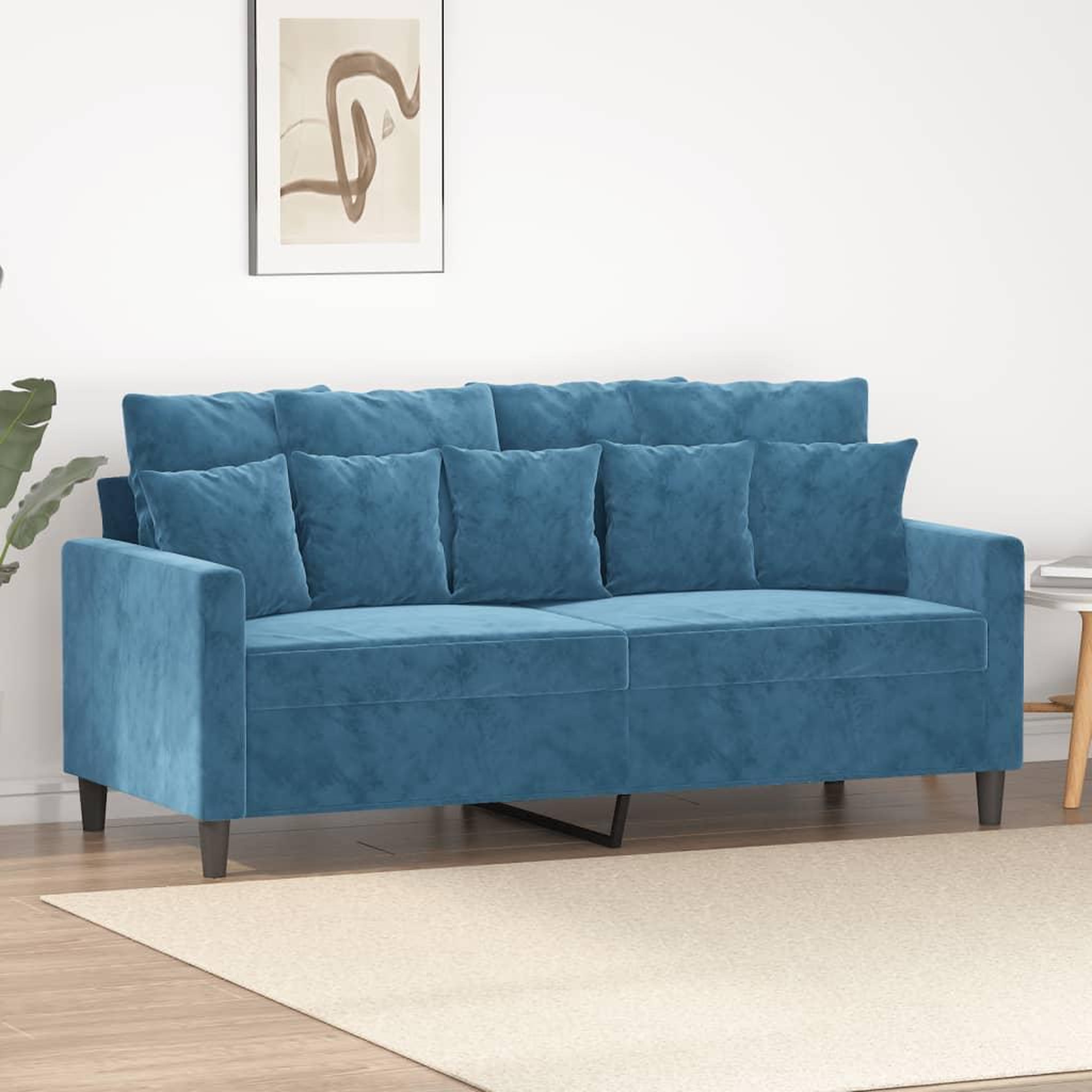 Voir la diapositive 1 : VIDAXL Canape a 2 places Bleu 140 cm Velours