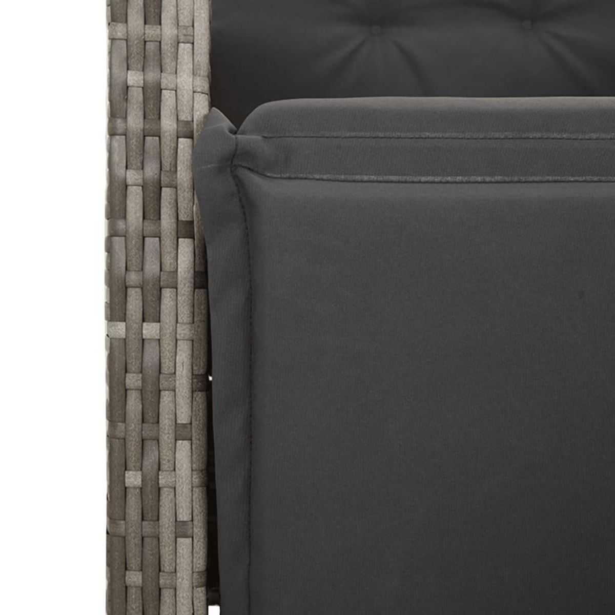 VIDAXL Ensemble de bistro de jardin 9 pcs coussins gris poly rotin