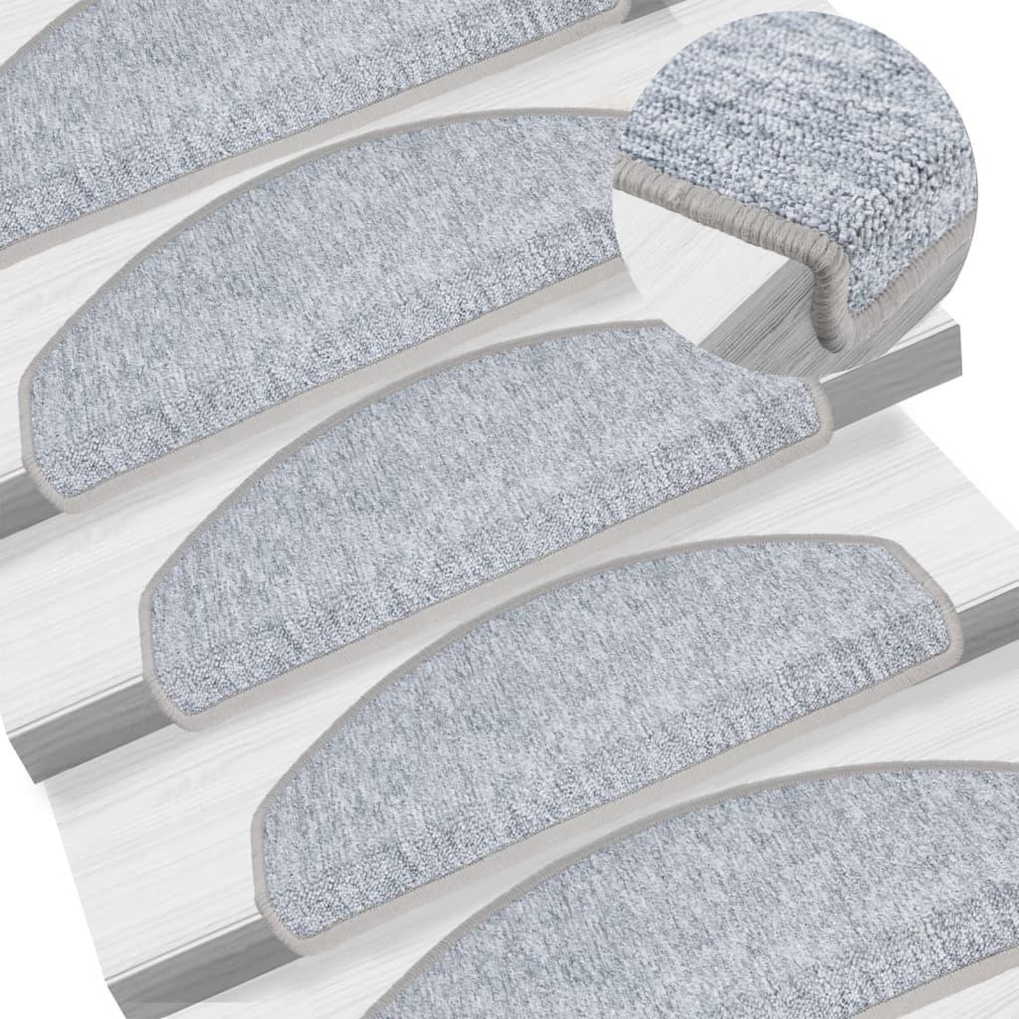 VIDAXL Tapis d'escalier 10 pcs 65x24x4 cm Gris clair