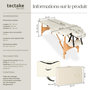 Voir la diapositive 6 : tectake Table de massage portable pliante 2 zones largeur 61 cm et rembourrage 5 cm beige
