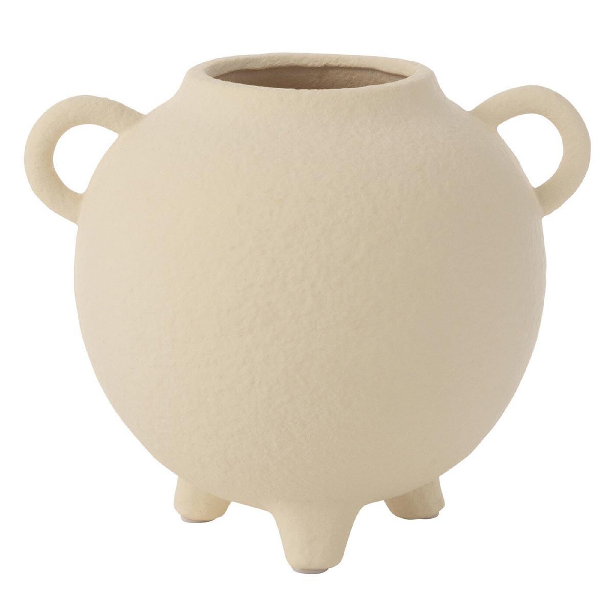 J-LINE Vase cruche 2 anses  dwight  16cm beige