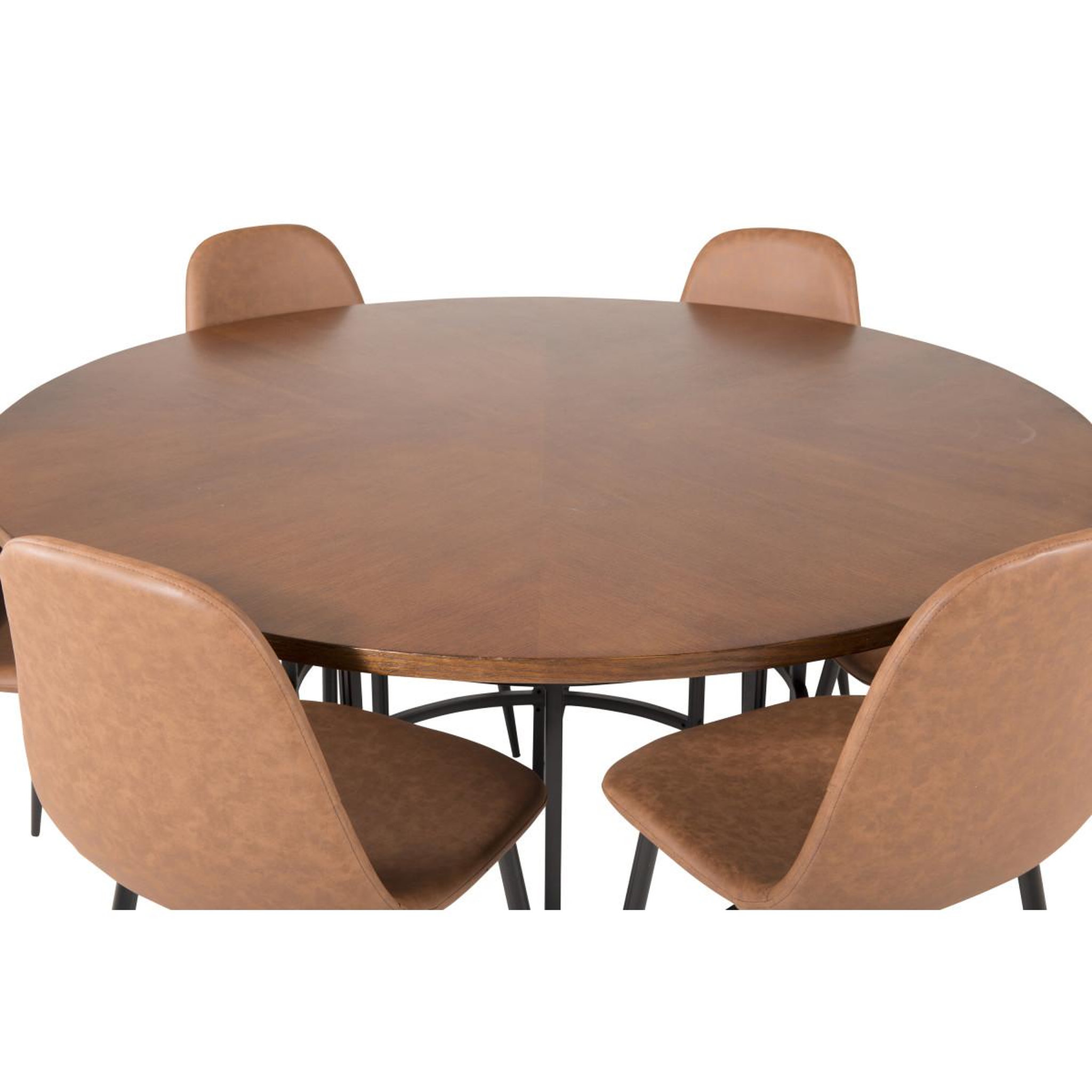 Voir la diapositive 2 : Paris Prix Ensemble table à manger & 6 chaises  copenhagen & polar  140cm marron