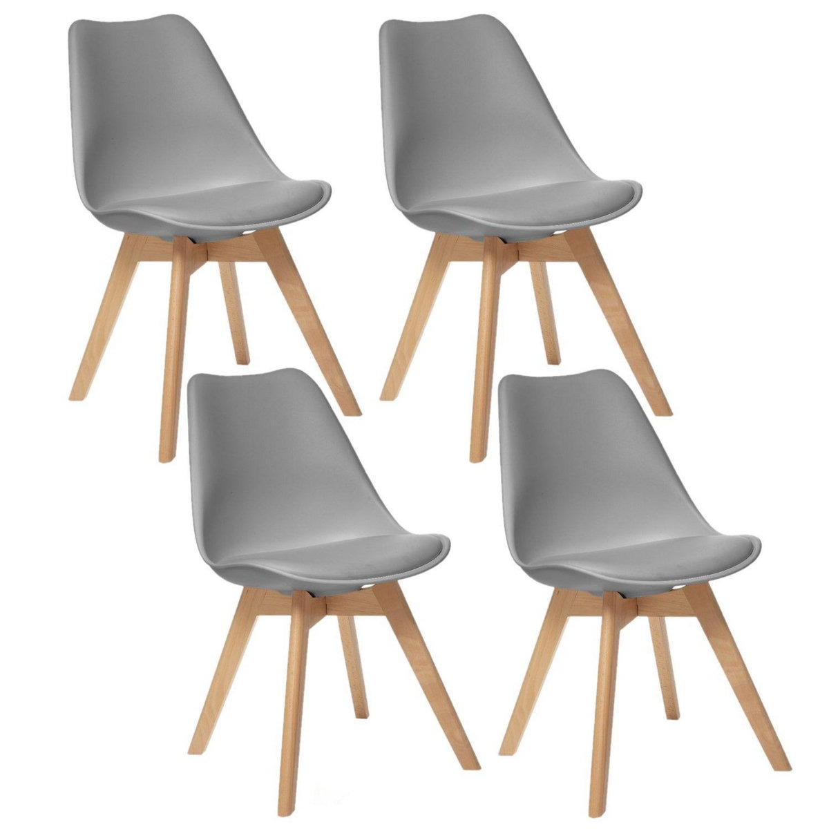 ATMOSPHERA Lot de 4 Chaises design scandinave Baya