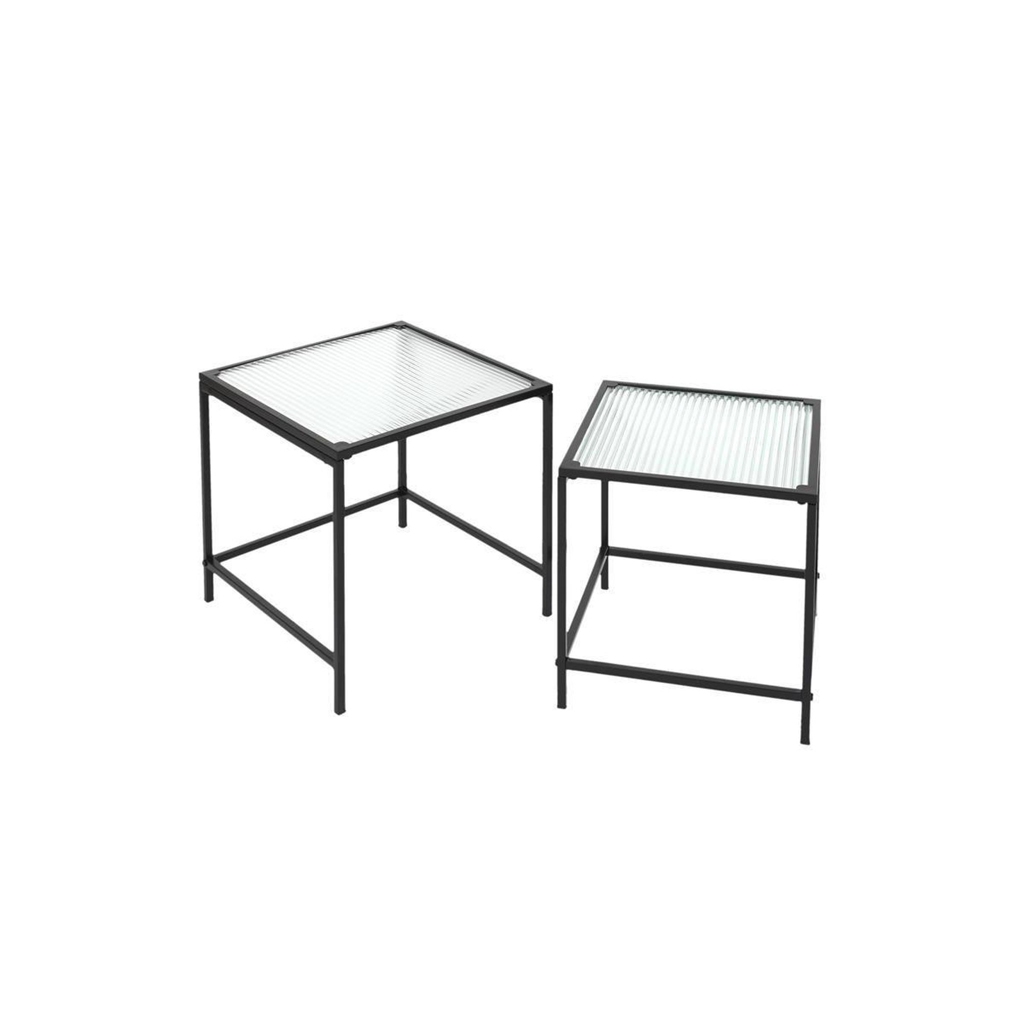 Voir la diapositive 4 : The Home Deco Factory Lot de 2 tables gigognes design  rosa  40cm noir