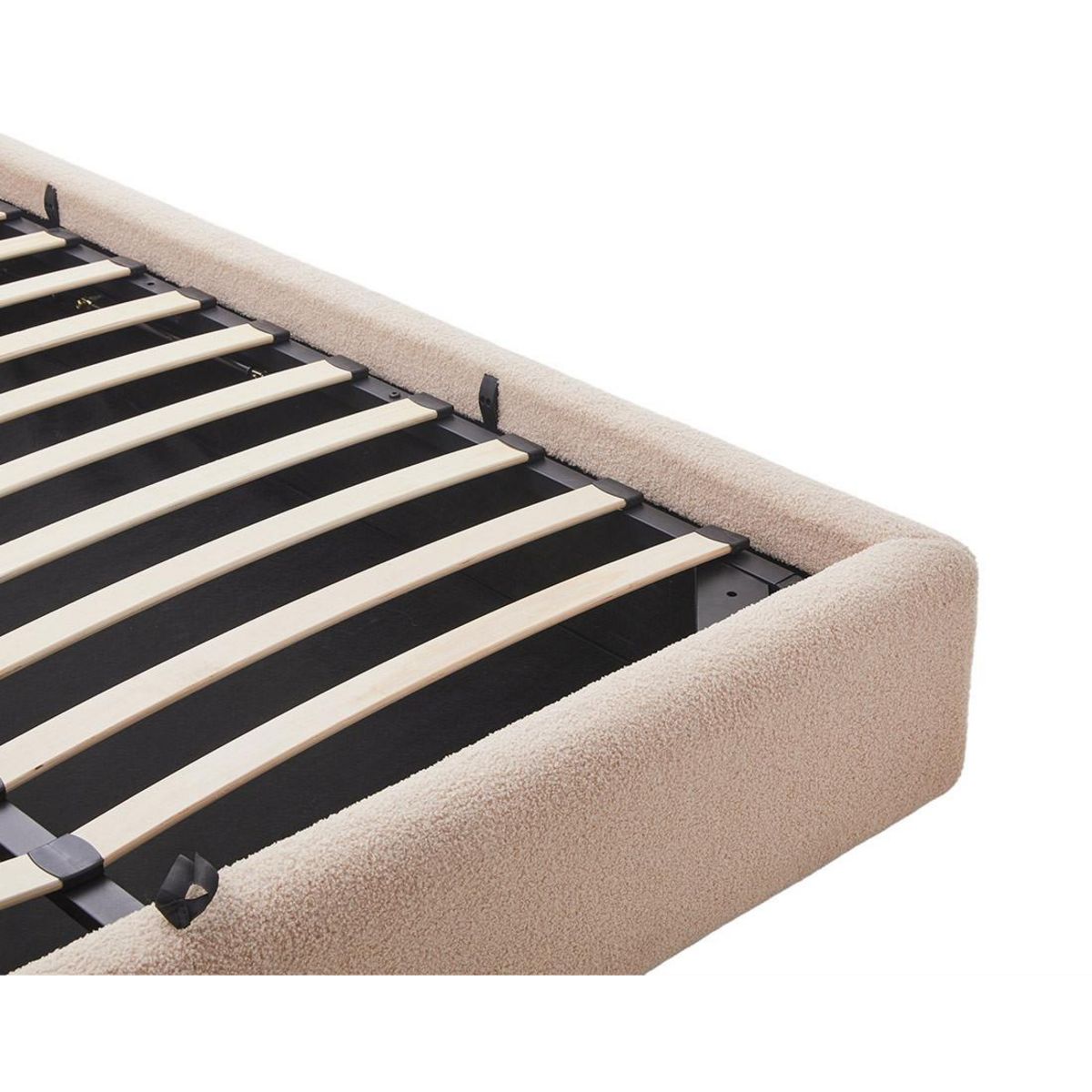 BEST MOBILIER Juliette - lit coffre - 160x200 cm - en tissu bouclette