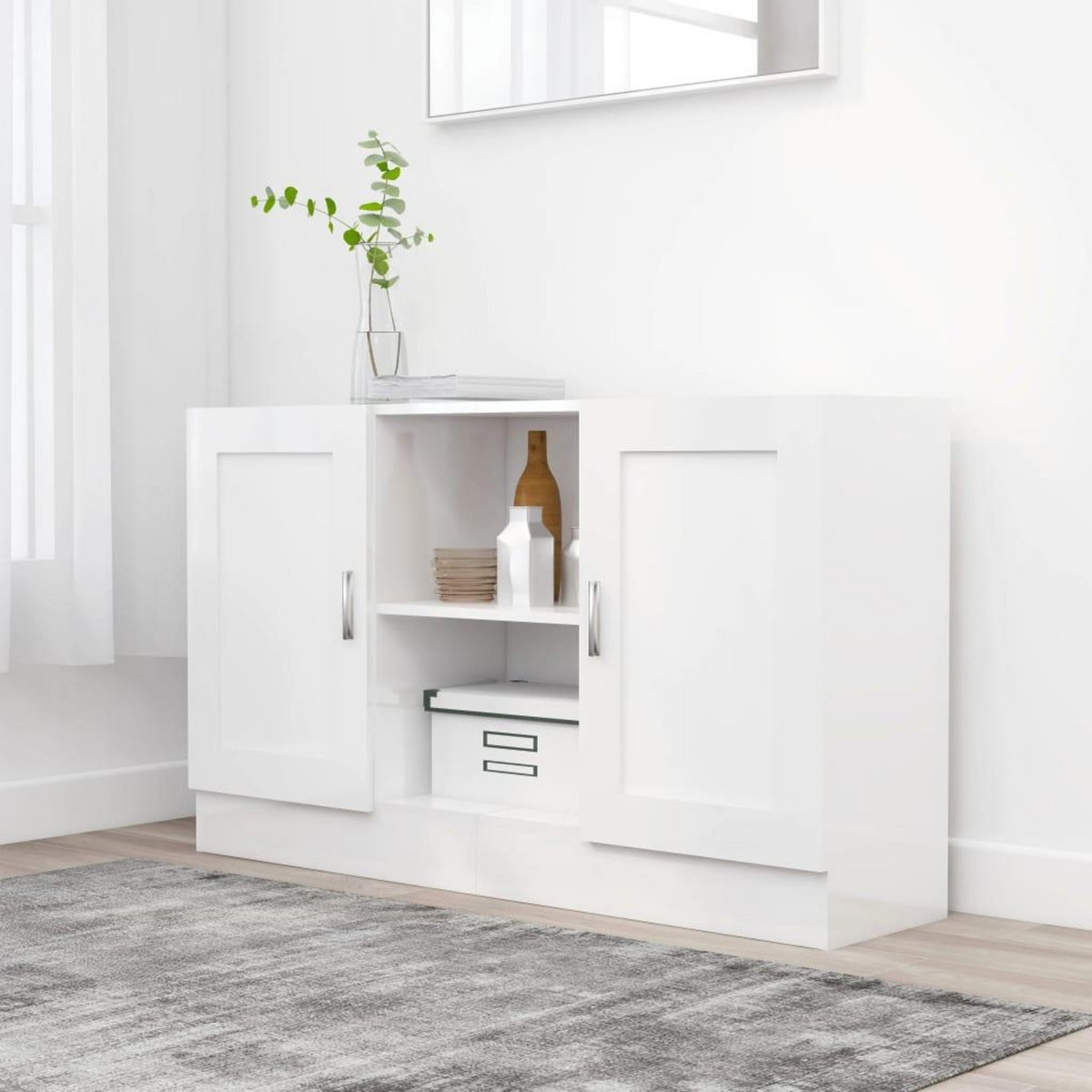 VIDAXL Buffet Blanc 120x30,5x70 cm Bois d'ingenierie