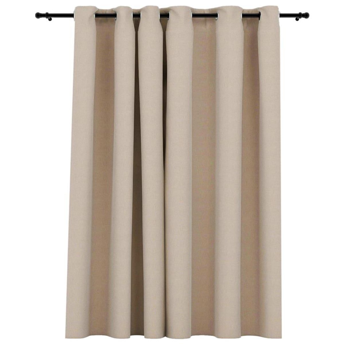 VIDAXL Rideau occultant aspect de lin avec œillets beige 290x245 cm
