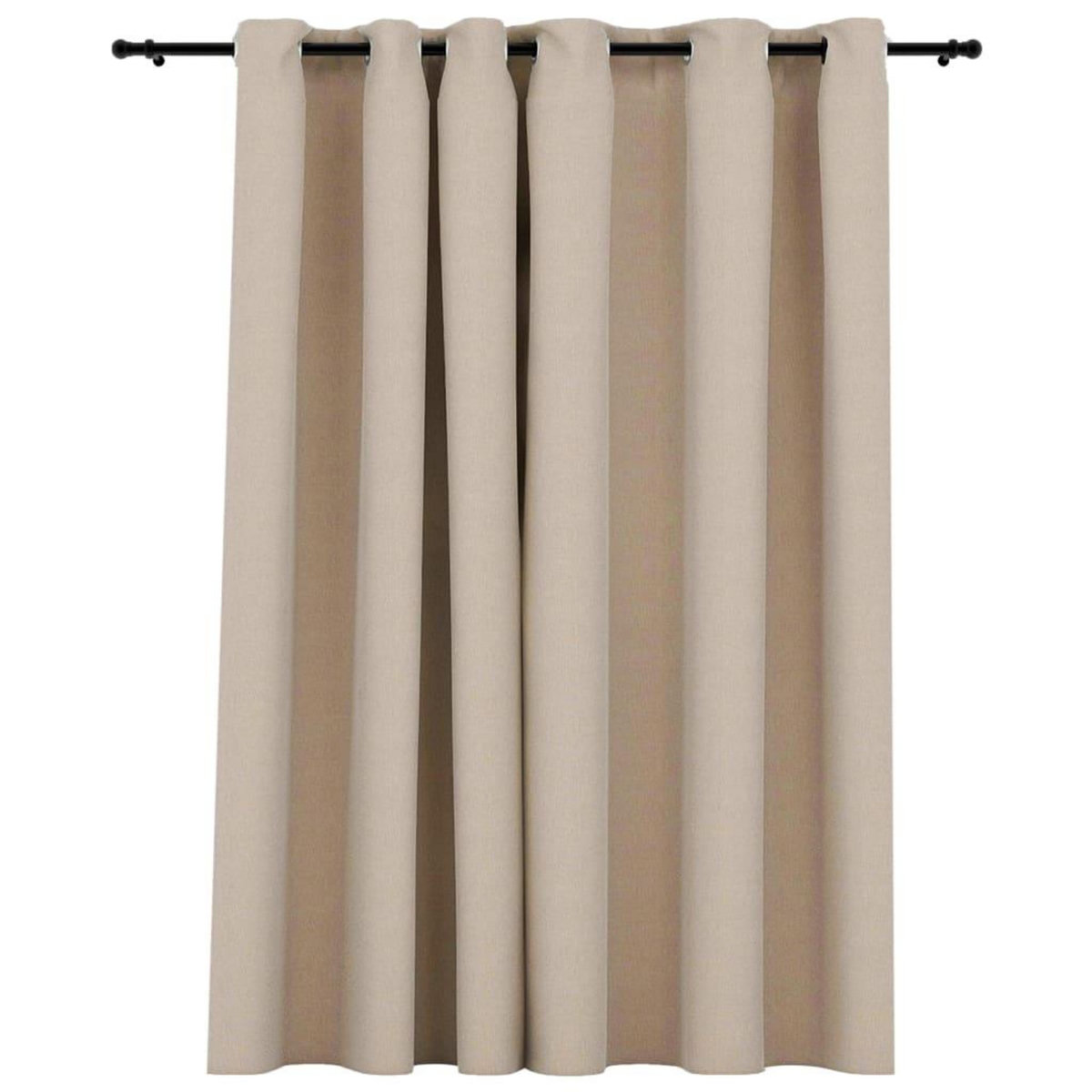 VIDAXL Rideau occultant aspect de lin avec œillets beige 290x245 cm