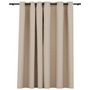 Voir la diapositive 2 : VIDAXL Rideau occultant aspect de lin avec œillets beige 290x245 cm
