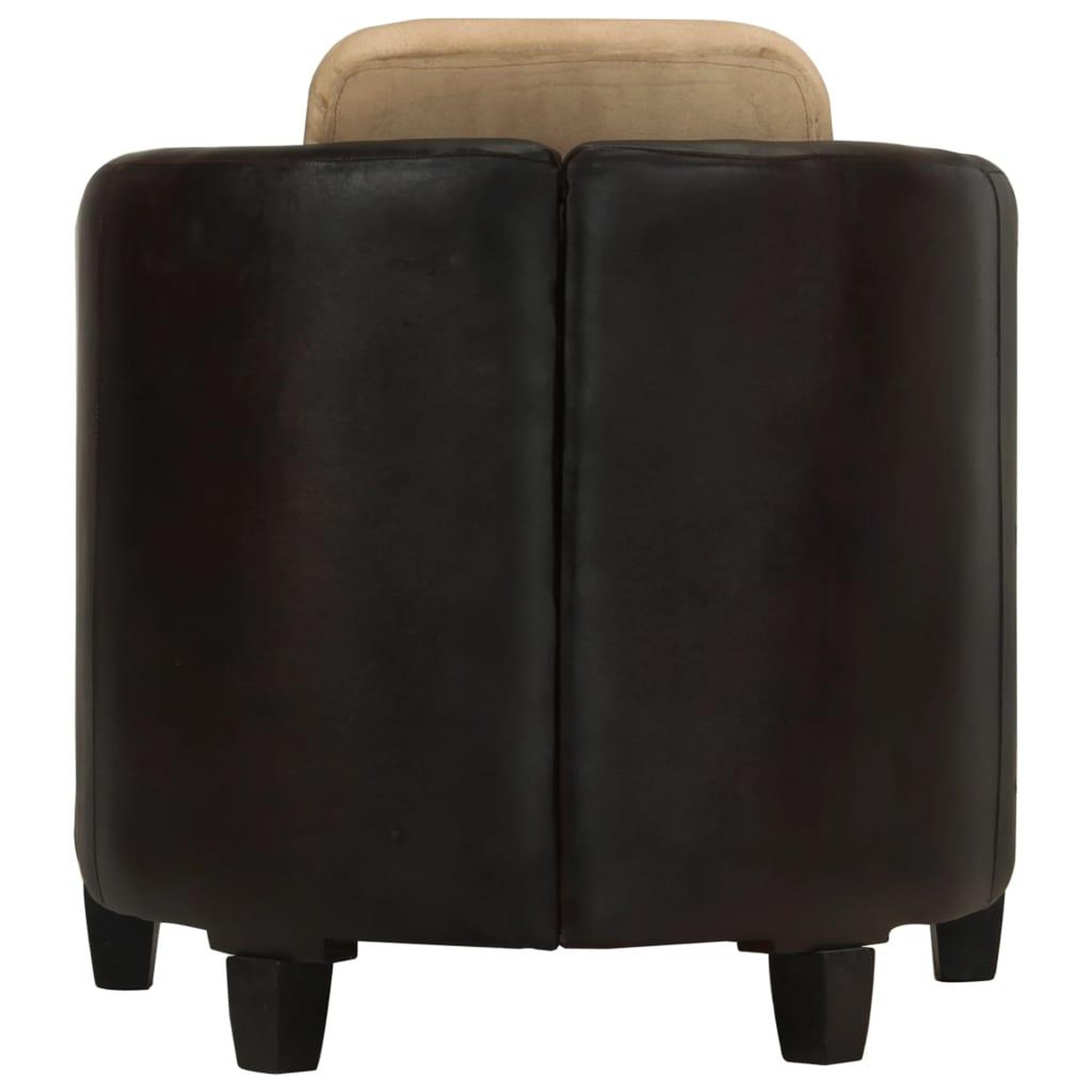 Voir la diapositive 4 : VIDAXL Fauteuil Brun roux et noir Cuir veritable