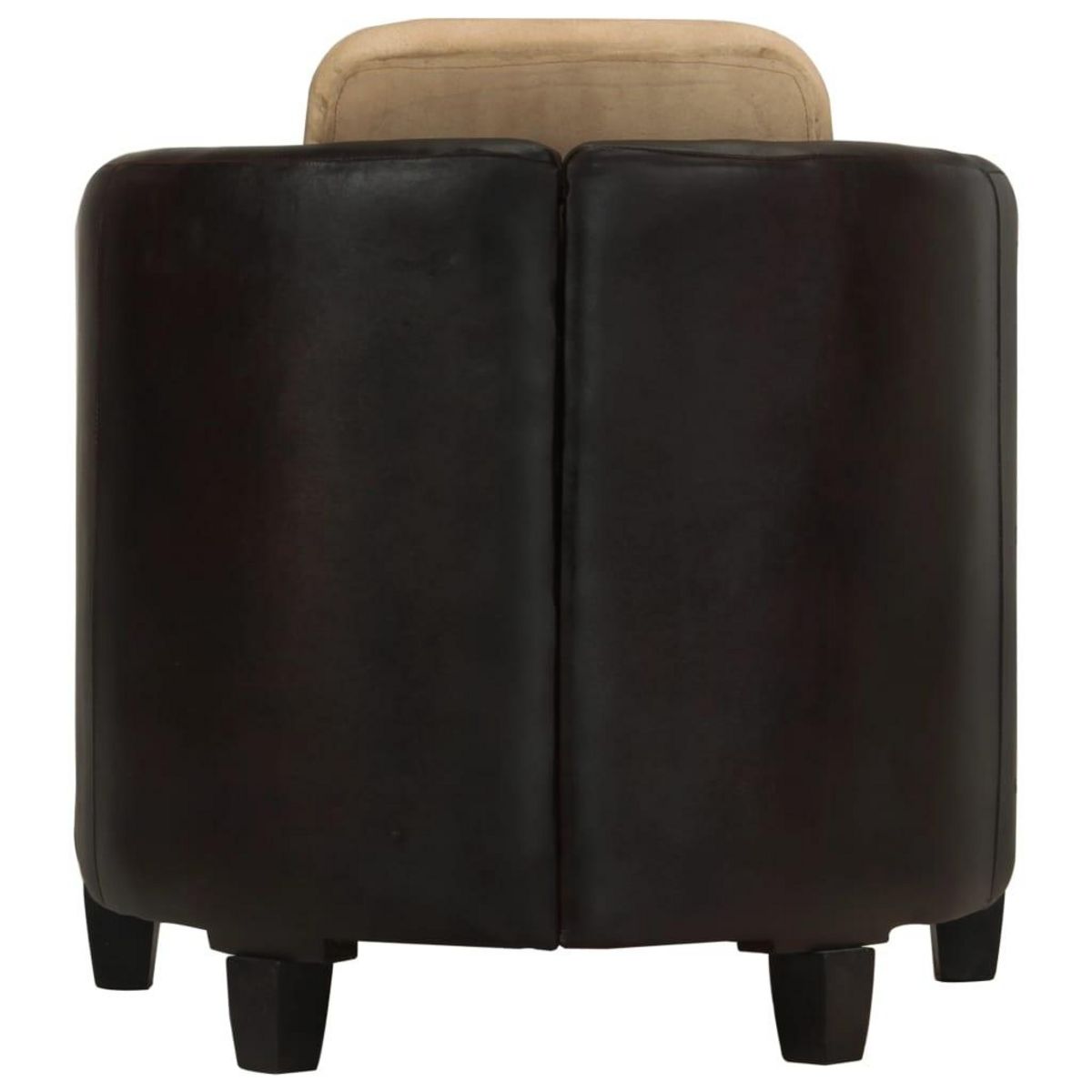 VIDAXL Fauteuil Brun roux et noir Cuir veritable