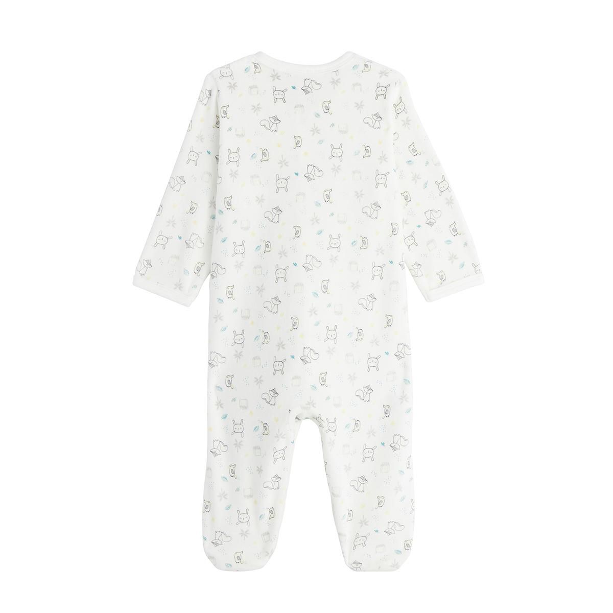 Petit Béguin Pyjama bébé en velours Tropicland