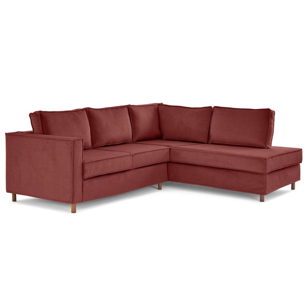 LISA DESIGN Jake - canapé déhoussable d'angle droit 5 places en velours