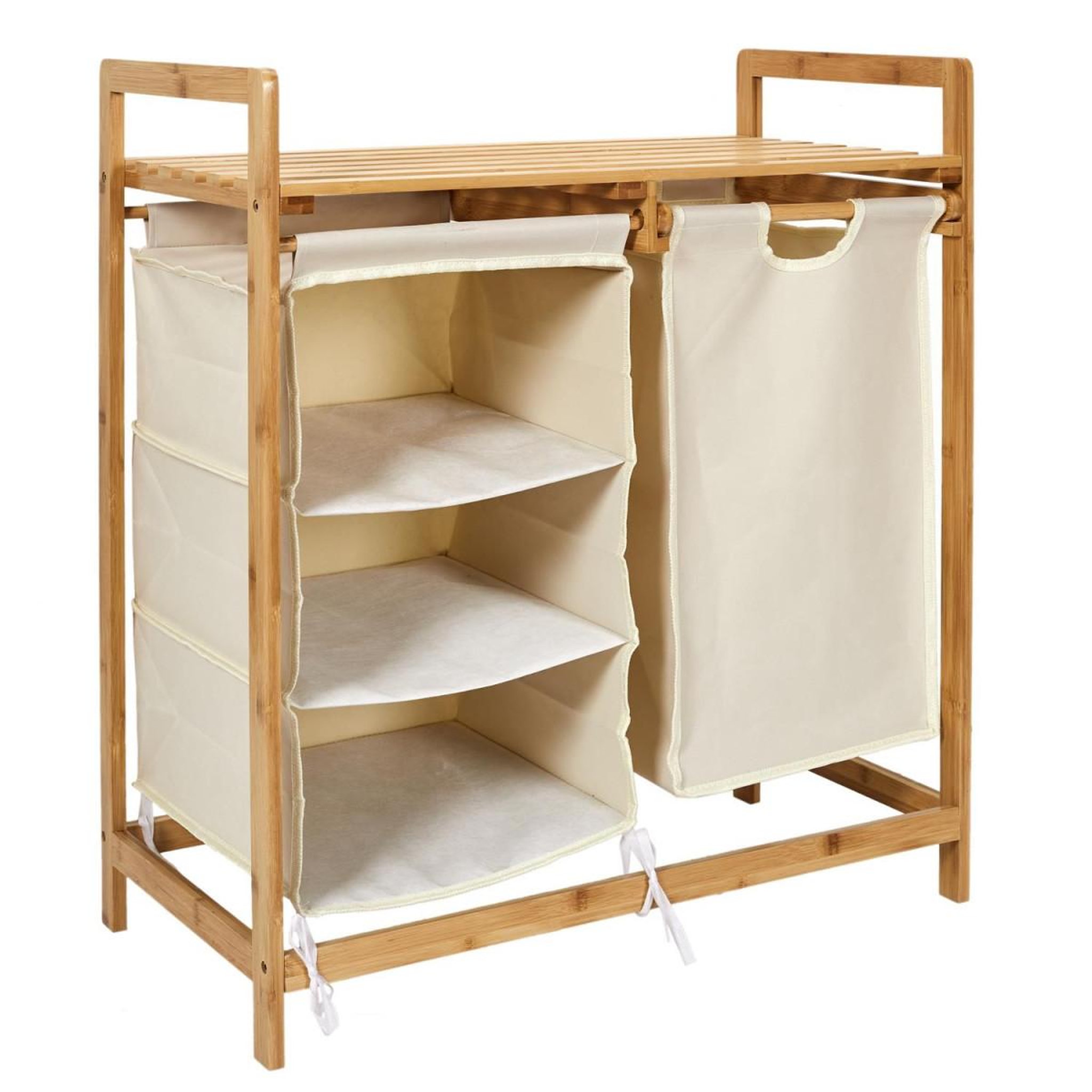 The Home Deco Factory Meuble à Linge Rangements  Bambou  77cm Beige