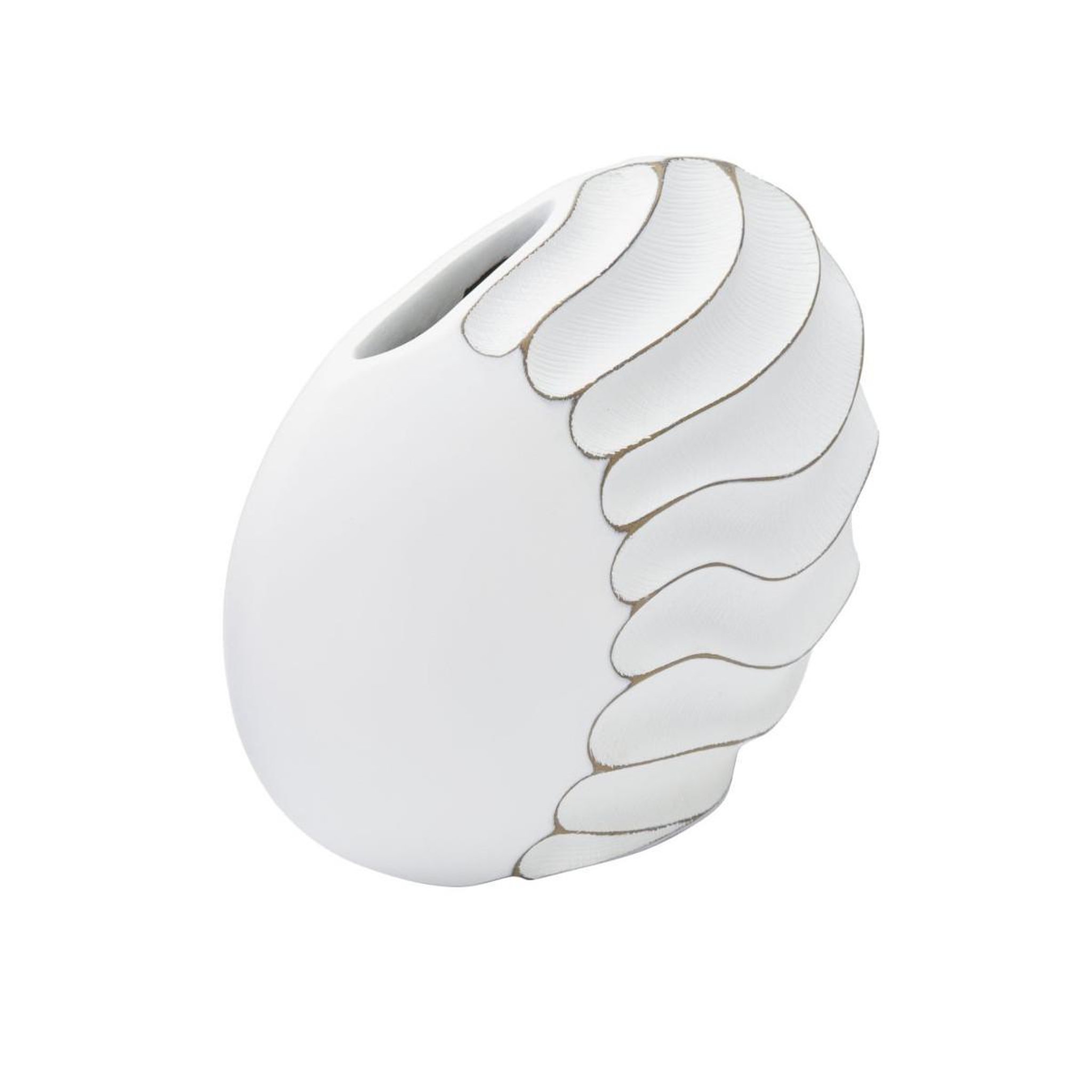 Voir la diapositive 2 : Paris Prix Vase design en relief  lines  34cm blanc