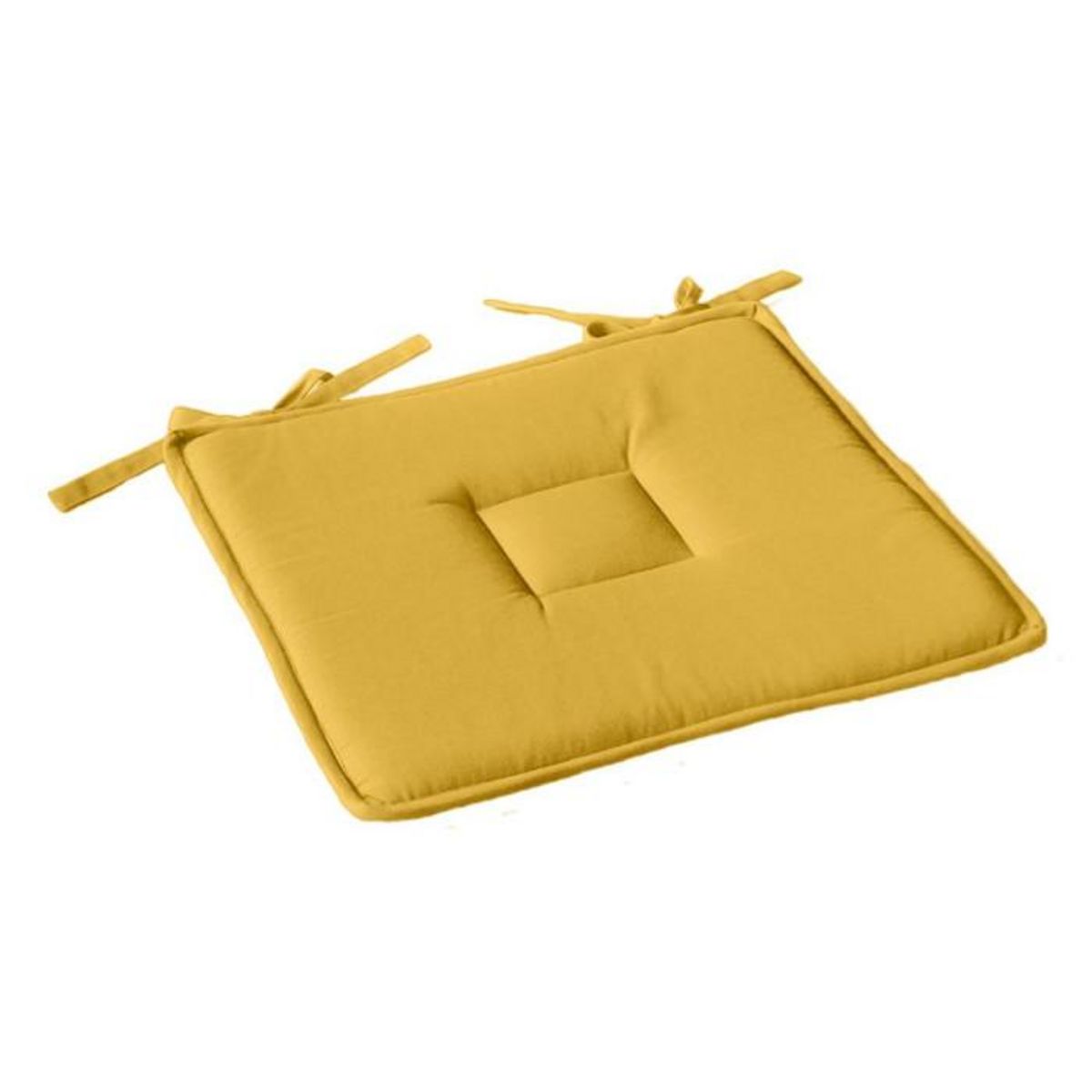 Paris Prix Galette de Chaise Uni  Panama  40x40cm Jaune