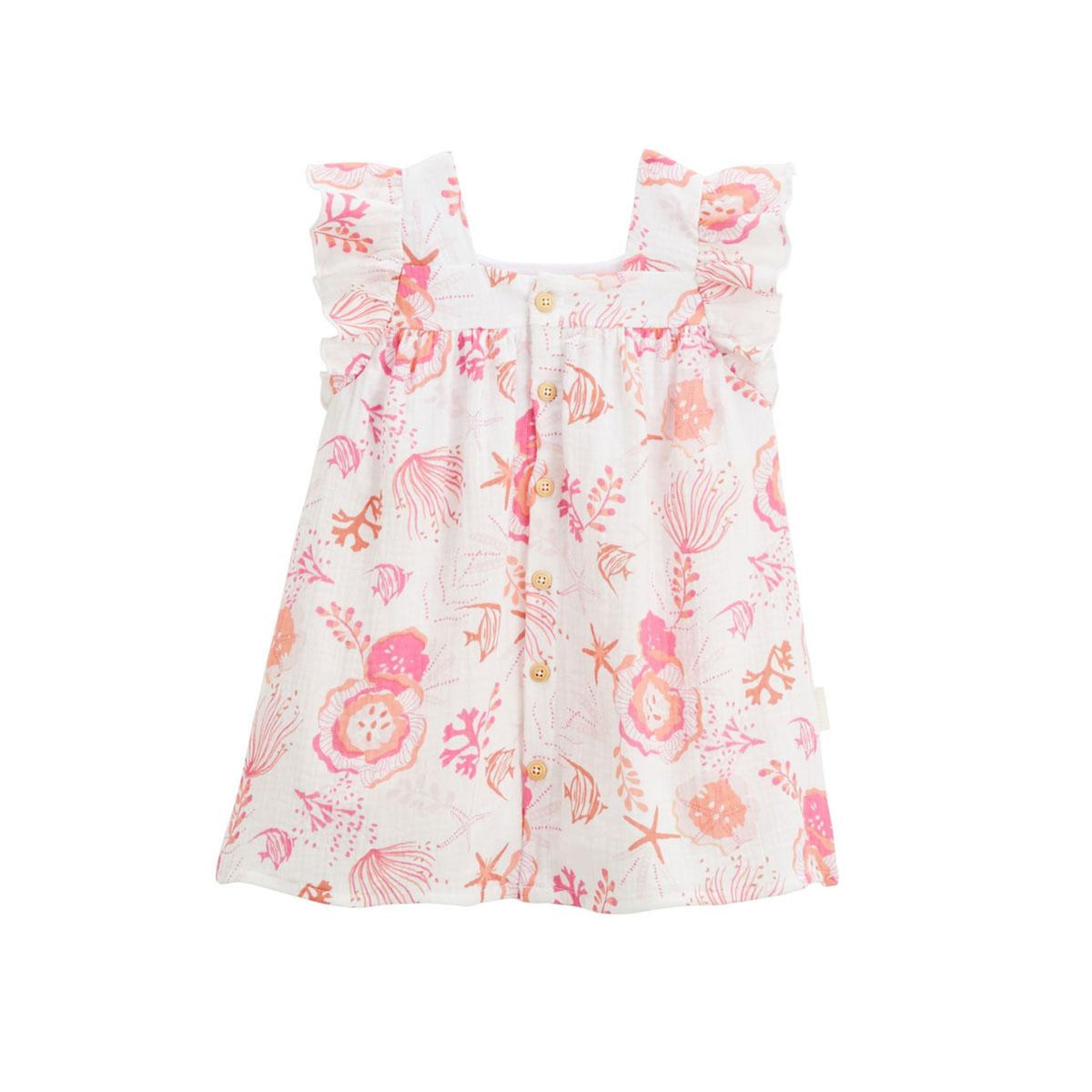 Petit Béguin Robe enfant en gaze de coton Bahamas