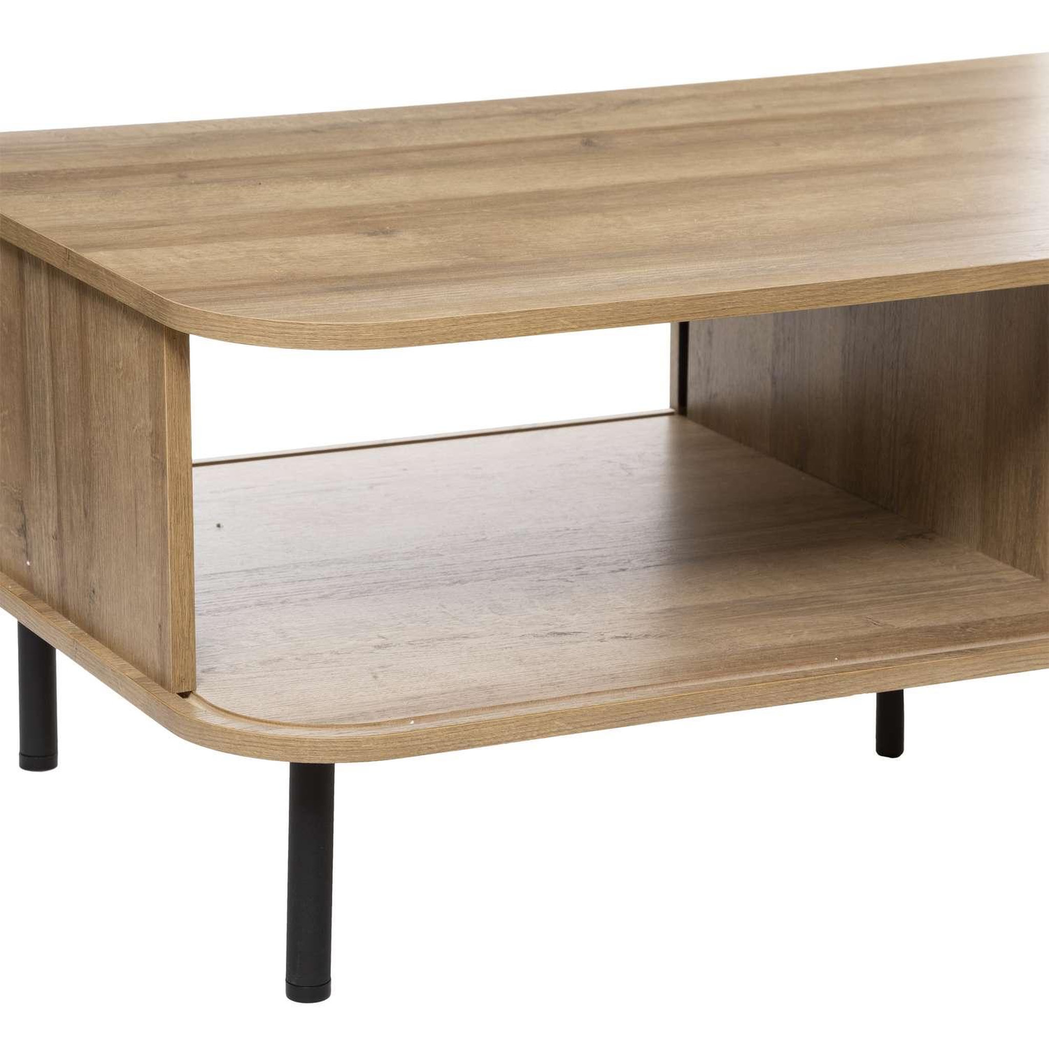 Voir la diapositive 3 : ATMOSPHERA Table basse 2 portes en bois colva - marron