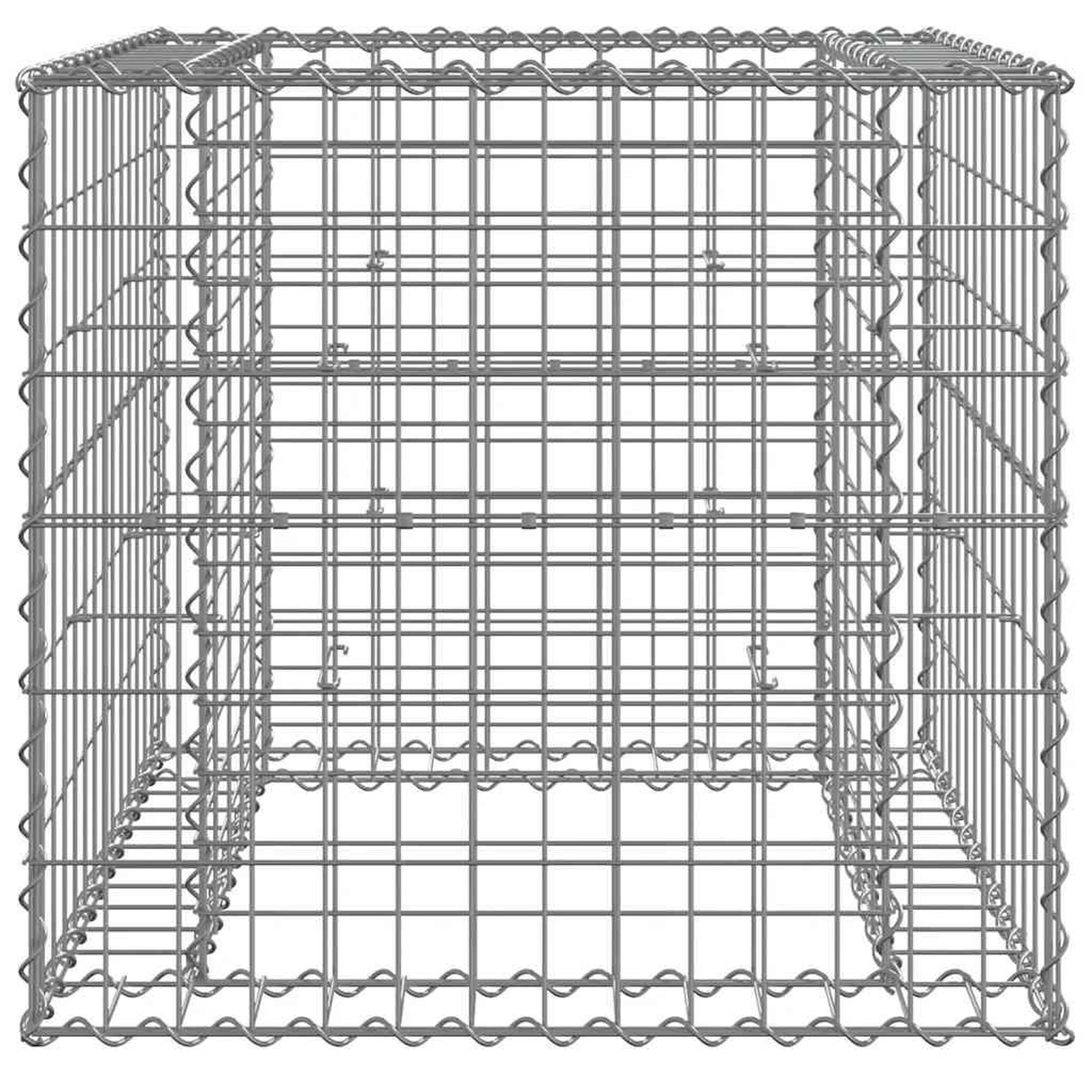 Voir la diapositive 3 : VIDAXL Panier de gabions argente 70x70x65 cm fer galvanise