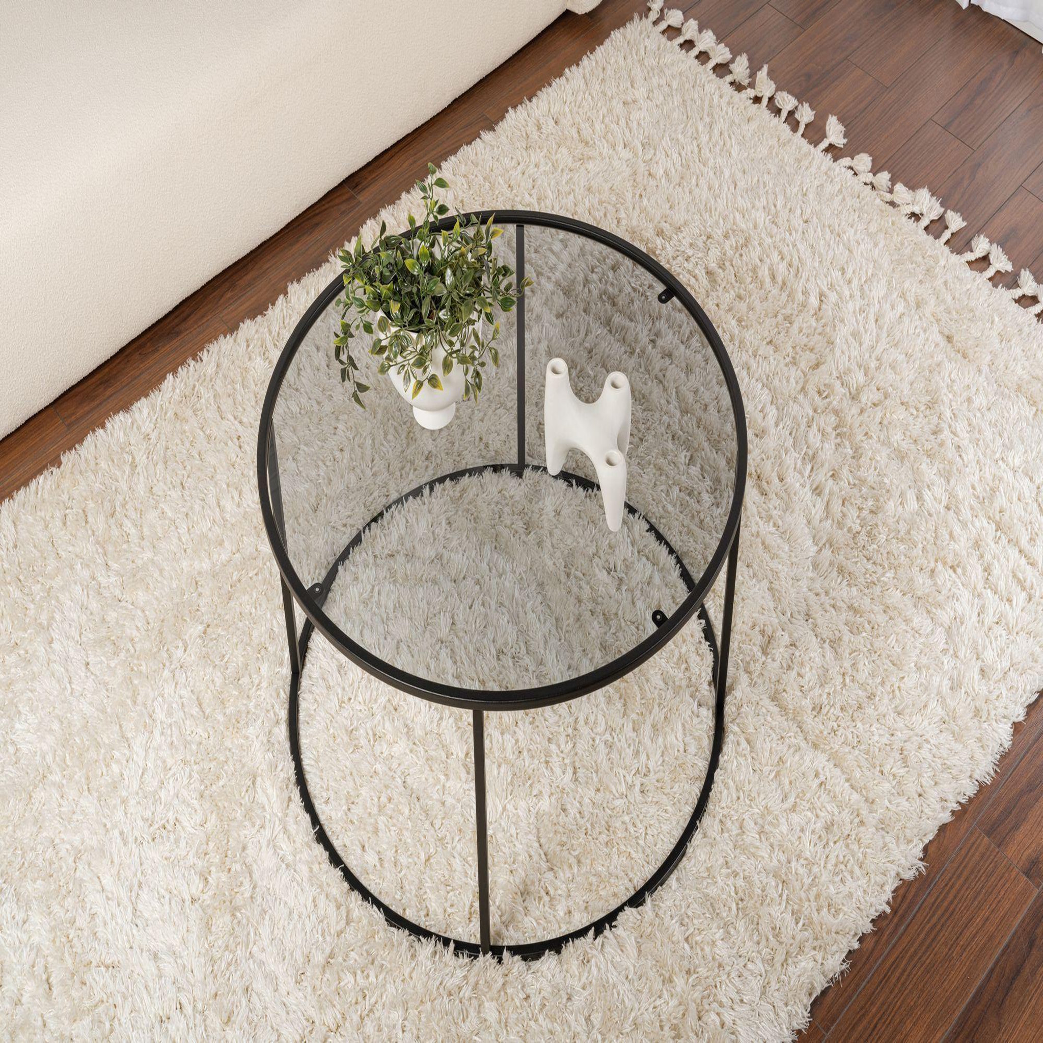Voir la diapositive 4 : Habitat et Jardin Table basse en métal  aurum  - 80 x 80 x 43 cm - noir gris