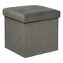 Voir la diapositive 1 :  Pouf Coffre Pliable en Velours  Lilou  38cm Gris