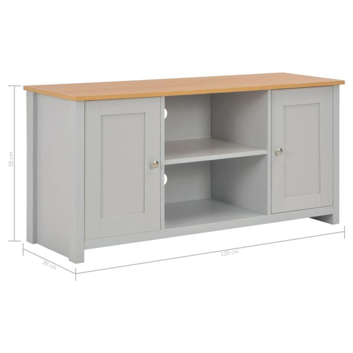 VIDAXL Meuble TV Gris 120x39x58 cm