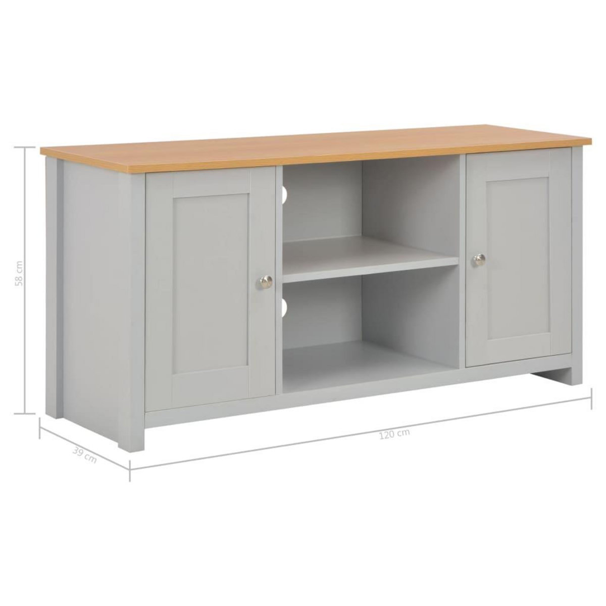 VIDAXL Meuble TV Gris 120x39x58 cm