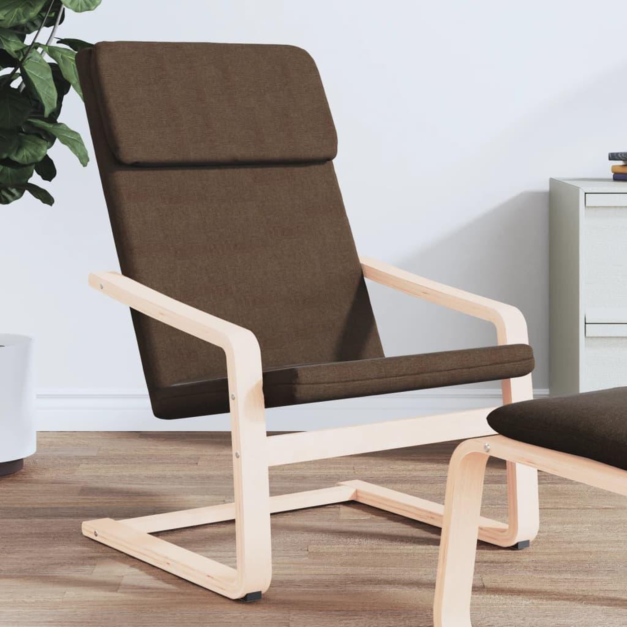 Voir la diapositive 1 : VIDAXL Chaise de relaxation Marron fonce Tissu