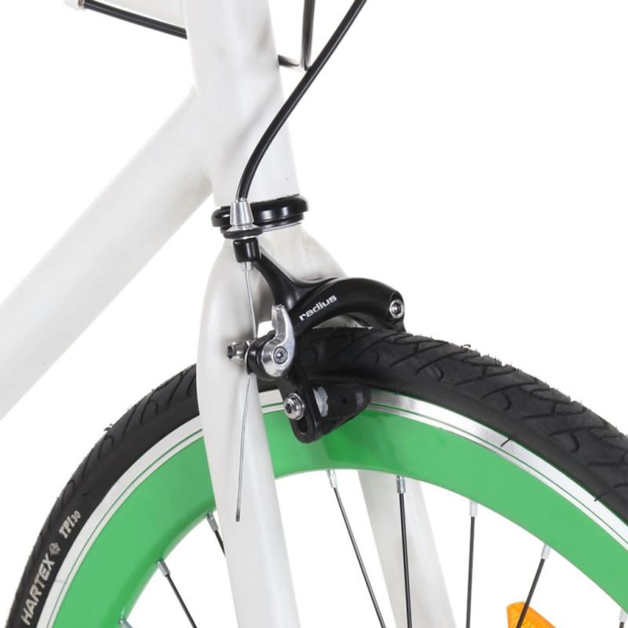 Voir la diapositive 4 : VIDAXL Vélo à pignon fixe blanc et vert 700c 51 cm