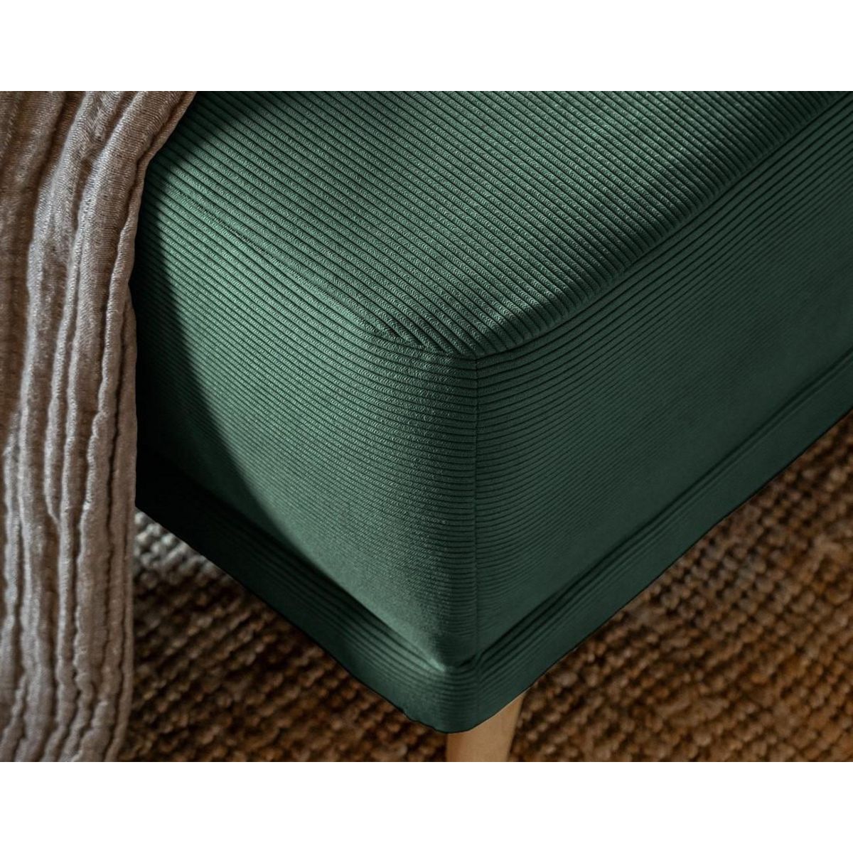 BEST MOBILIER Lena - canapé d'angle gauche 5 places - convertible avec coffre - en velours côtelé