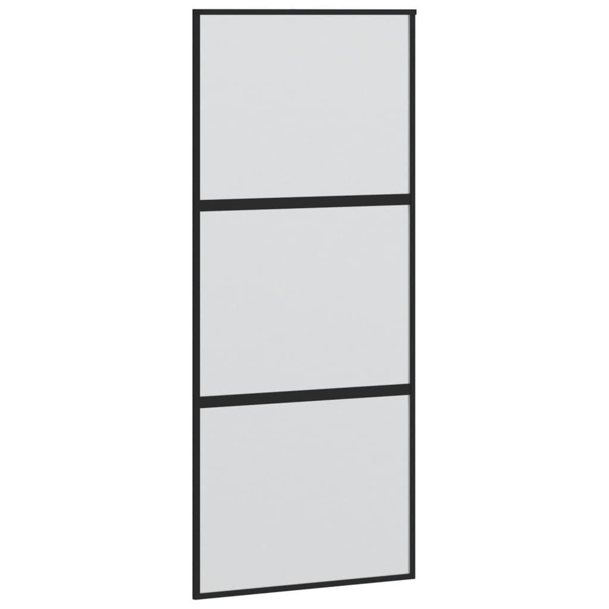 Voir la diapositive 2 : VIDAXL Porte coulissante noir 90x205 cm verre trempe aluminium